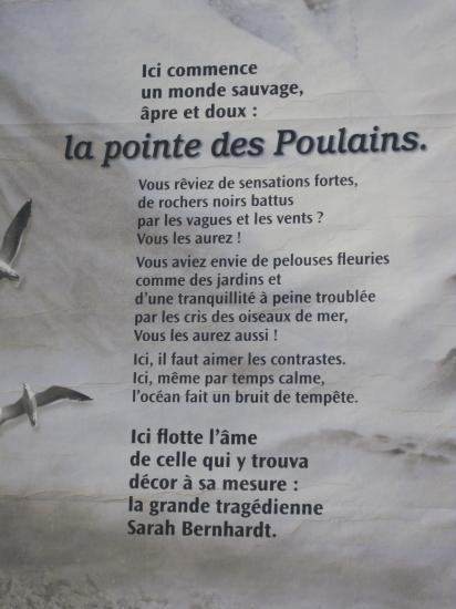 Texte sur la Pointe des Poulains