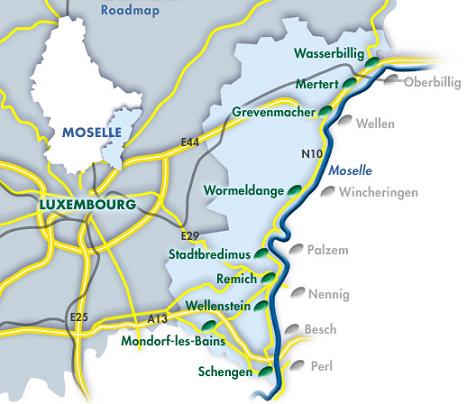 Carte Moselle au Luxembourg